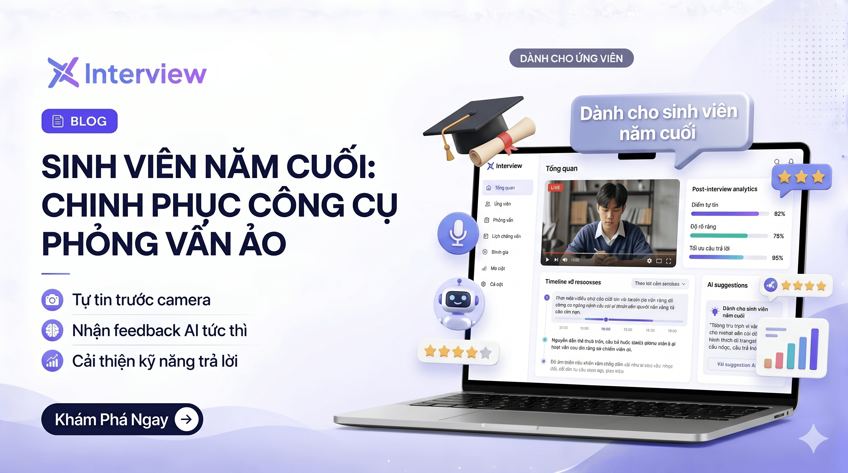 Tại sao sinh viên năm cuối đổ xô 'cày' công cụ phỏng vấn ảo để có việc trước khi tốt nghiệp?