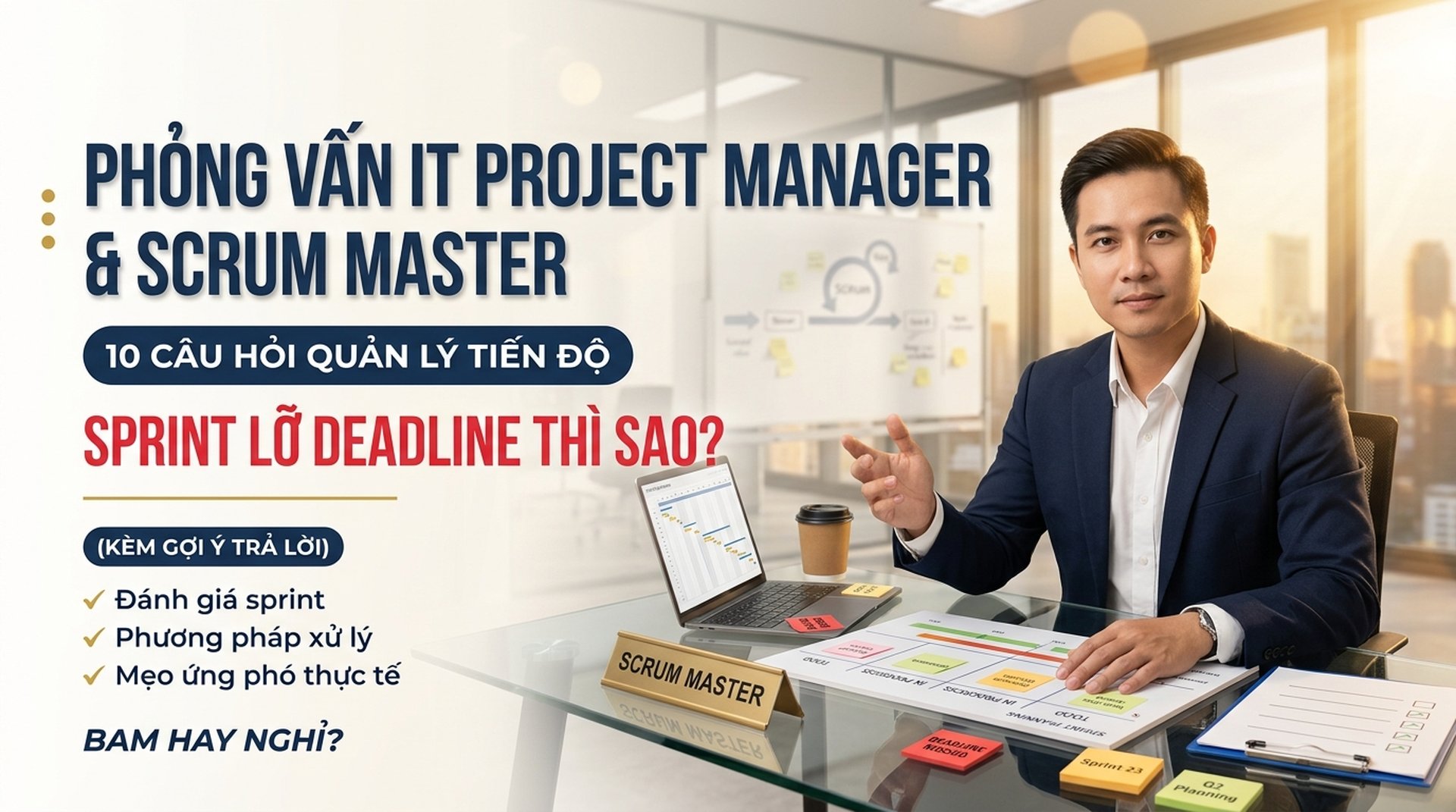 Phỏng Vấn IT Project Manager & Scrum Master: 10 Câu Hỏi Về Quản Lý Tiến Độ - Sprint Lỡ Deadline Thì Sao?