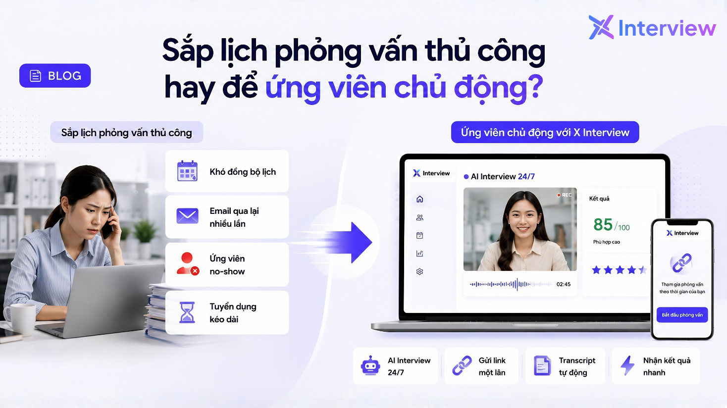 Sắp lịch phỏng vấn thủ công hay để ứng viên chủ động tham gia?