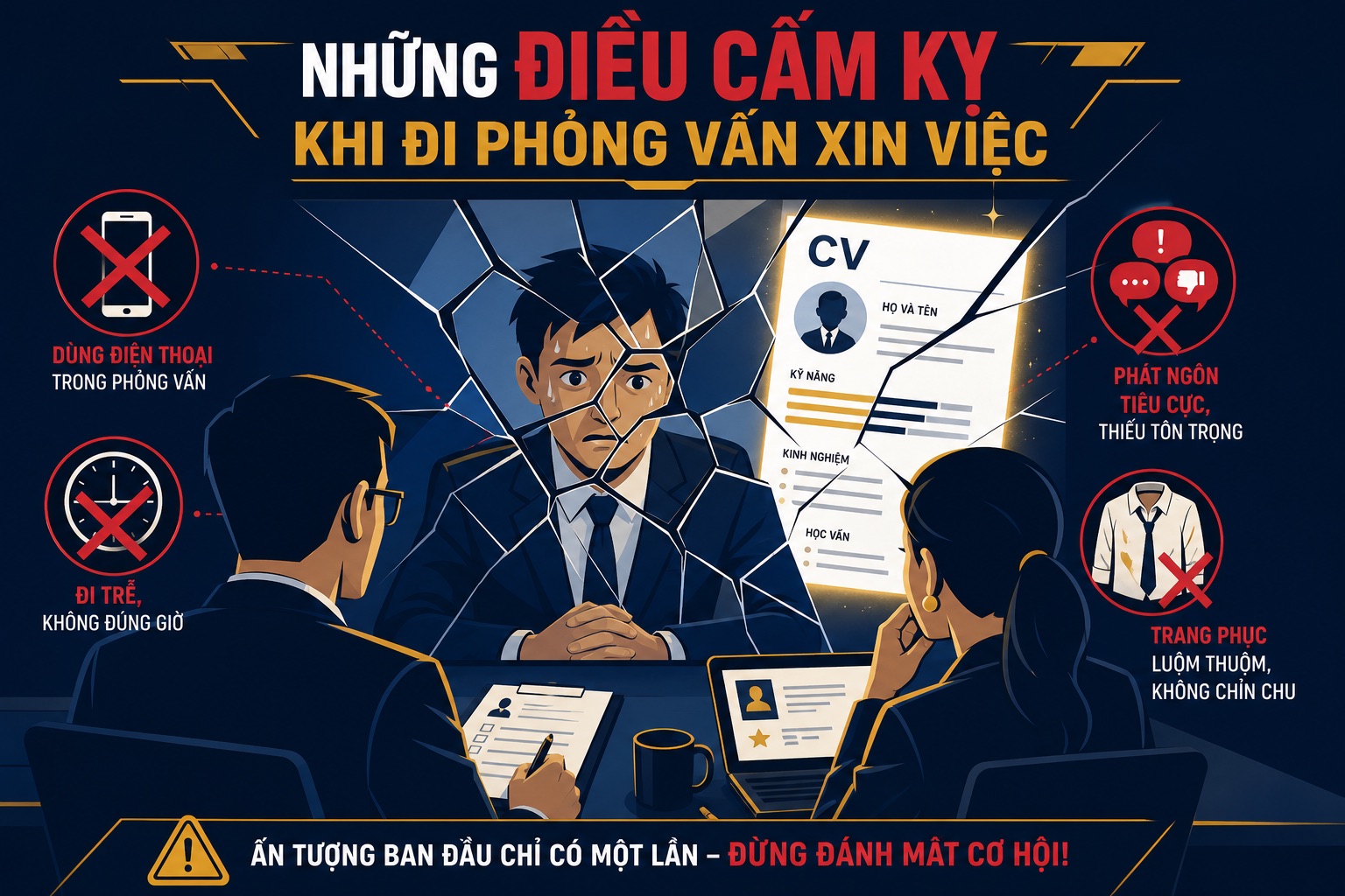 10 Lỗi Phỏng Vấn Khiến Ứng Viên Bị Loại Dù CV Rất Đẹp